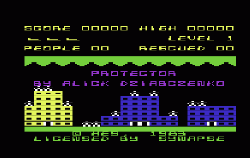 Protector title screen for Vic-20